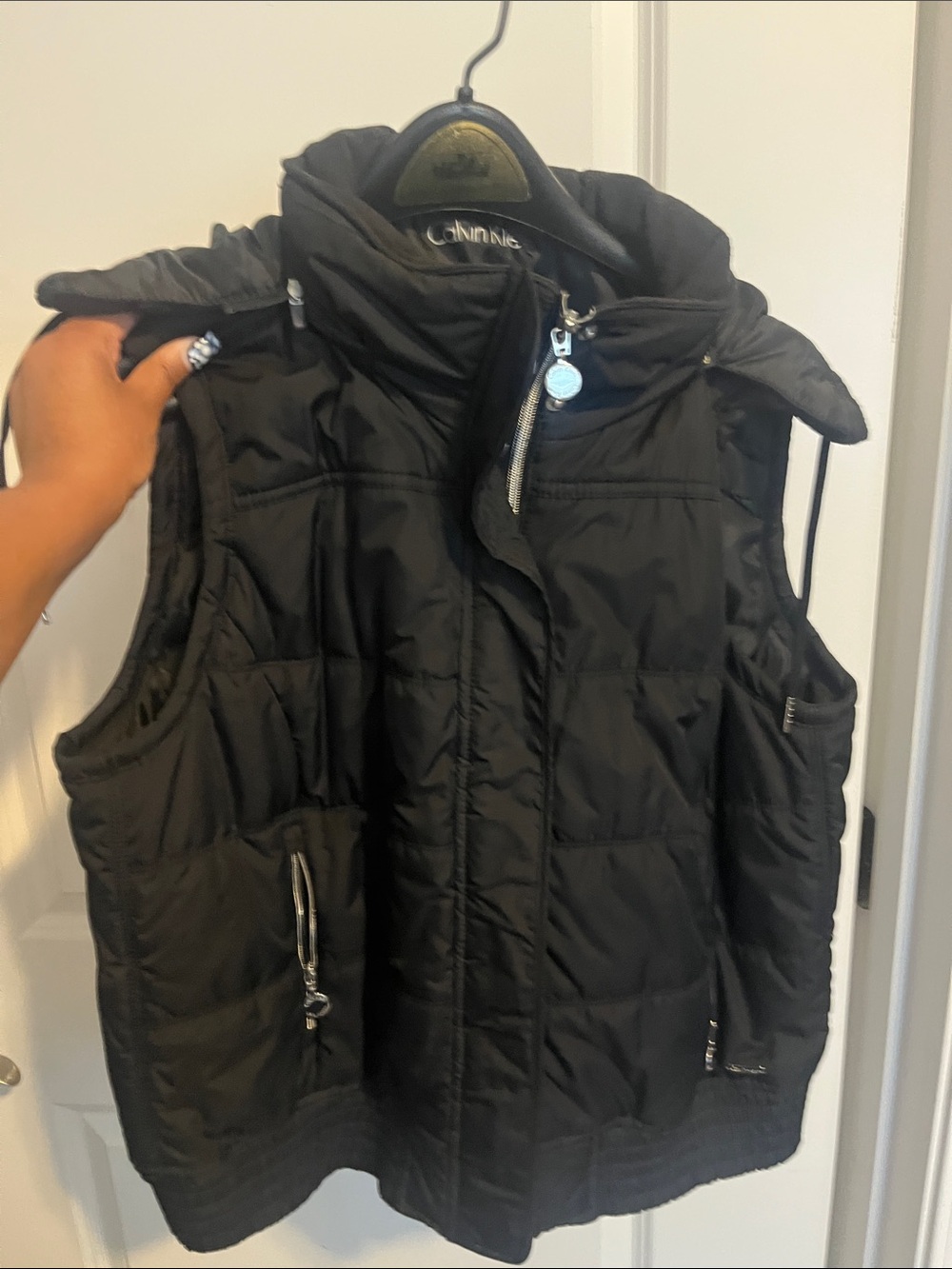 Calvin Klein Black Quilted Puffer Vest with High Collar for Kids